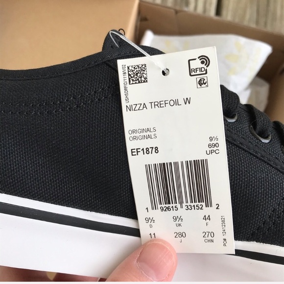 NEW Adidas Nizza Trefoil Black Sneaker Womens 11 - Picture 10 of 12